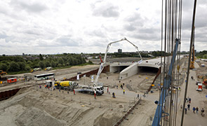 Tunnel in de A4 in aanbouw